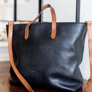 Madewell Black / Brown Leather Tote Purse 👜